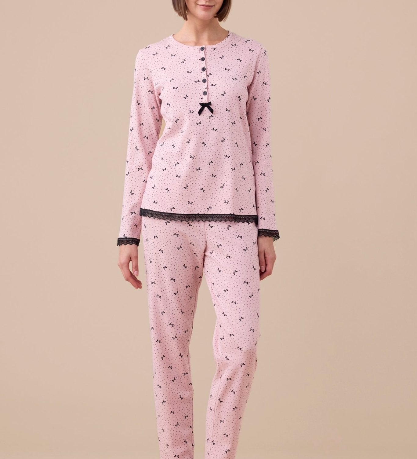 Pigiama Donna Caldo Cotone Noi di Notte FA9249AS - Biancheria da sogno Pedata