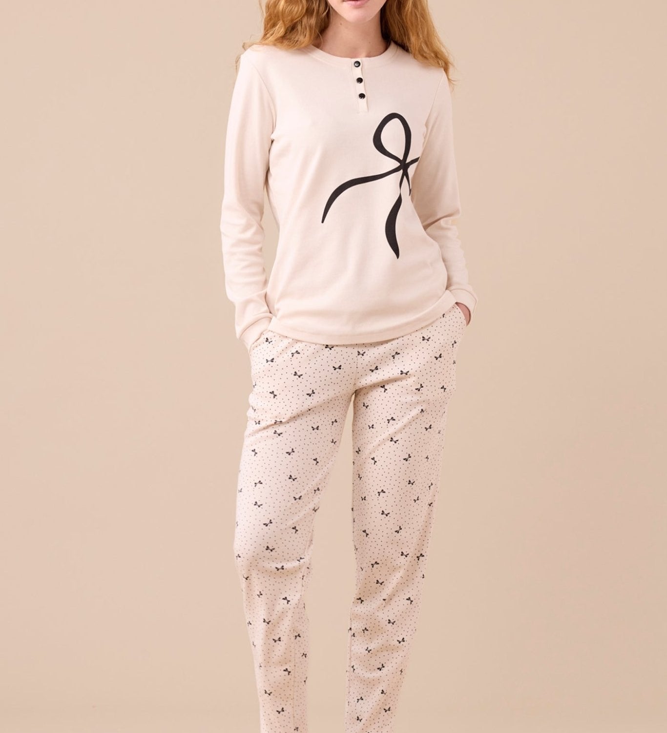 Pigiama Donna Caldo Cotone Noi di Notte FA9250AS - Biancheria da sogno Pedata