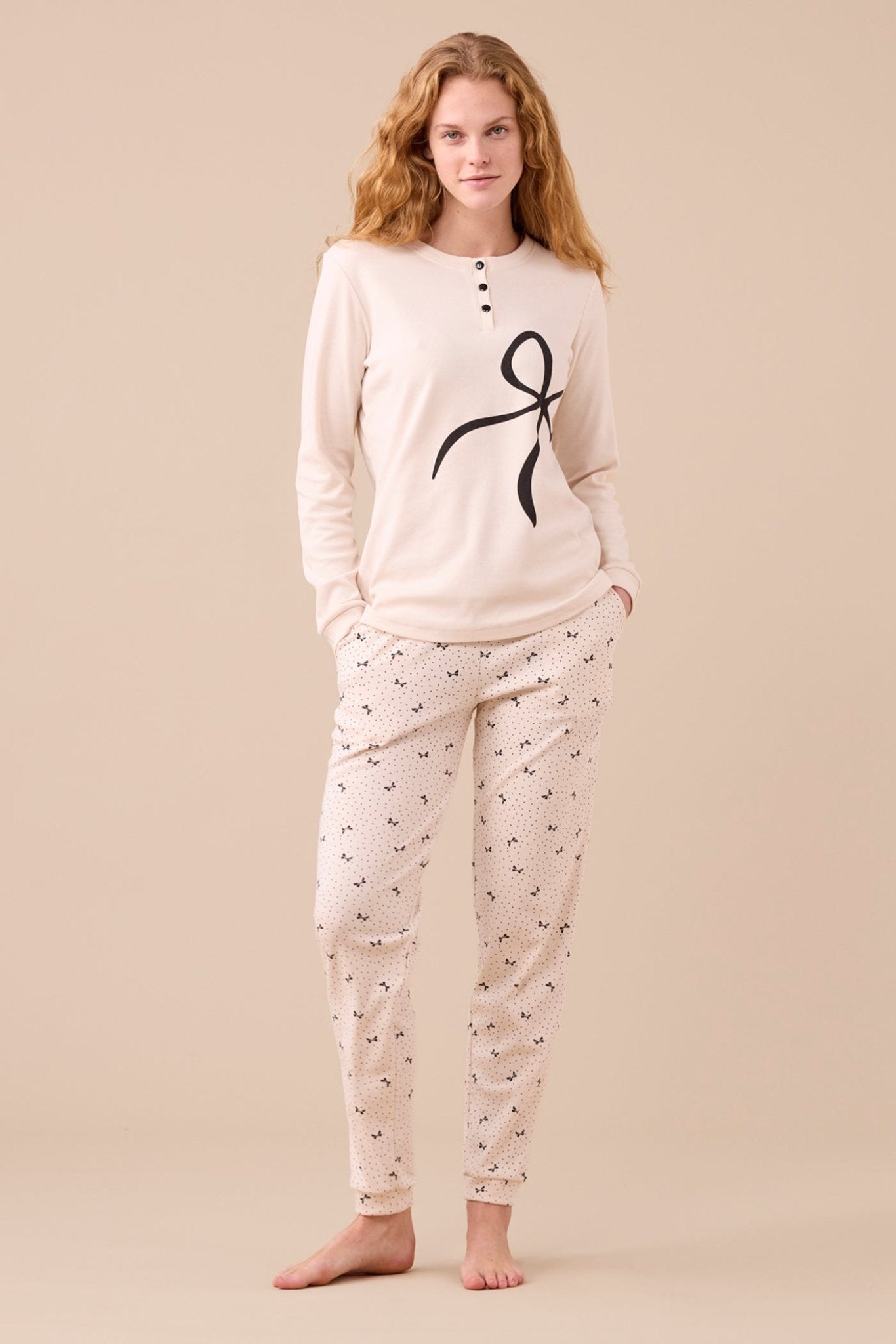 Pigiama Donna Caldo Cotone Noi di Notte FA9250AS - Biancheria da sogno Pedata