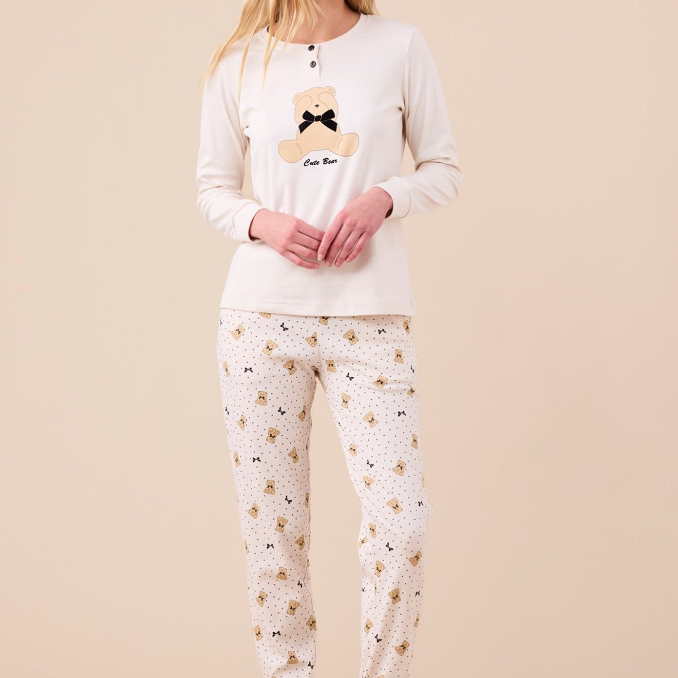Pigiama Donna Caldo Cotone Noi di Notte FA9251AS - Biancheria da sogno Pedata