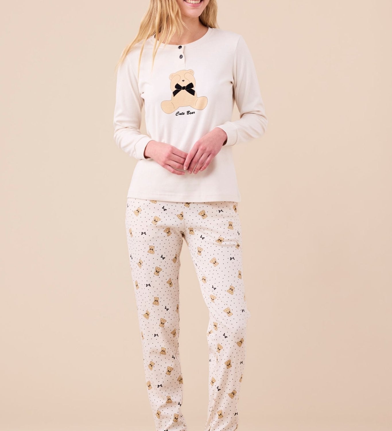 Pigiama Donna Caldo Cotone Noi di Notte FA9251AS - Biancheria da sogno Pedata