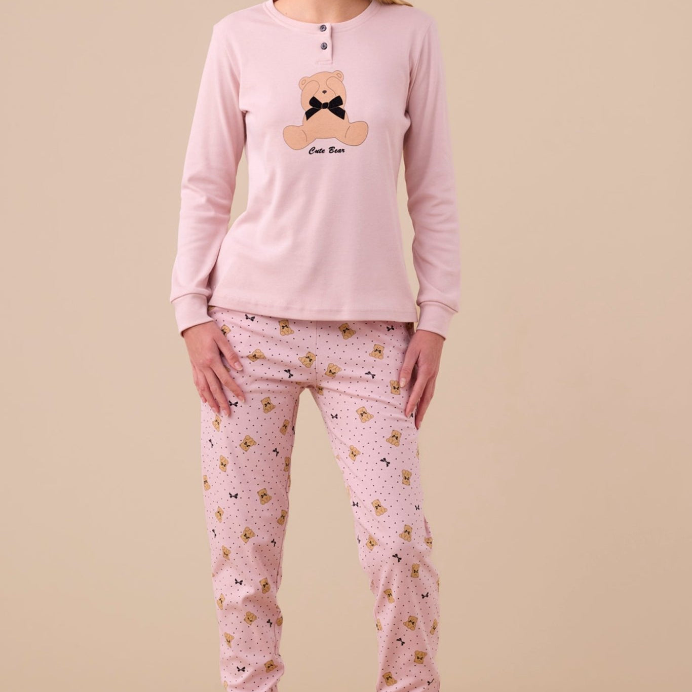 Pigiama Donna Caldo Cotone Noi di Notte FA9251AS - Biancheria da sogno Pedata