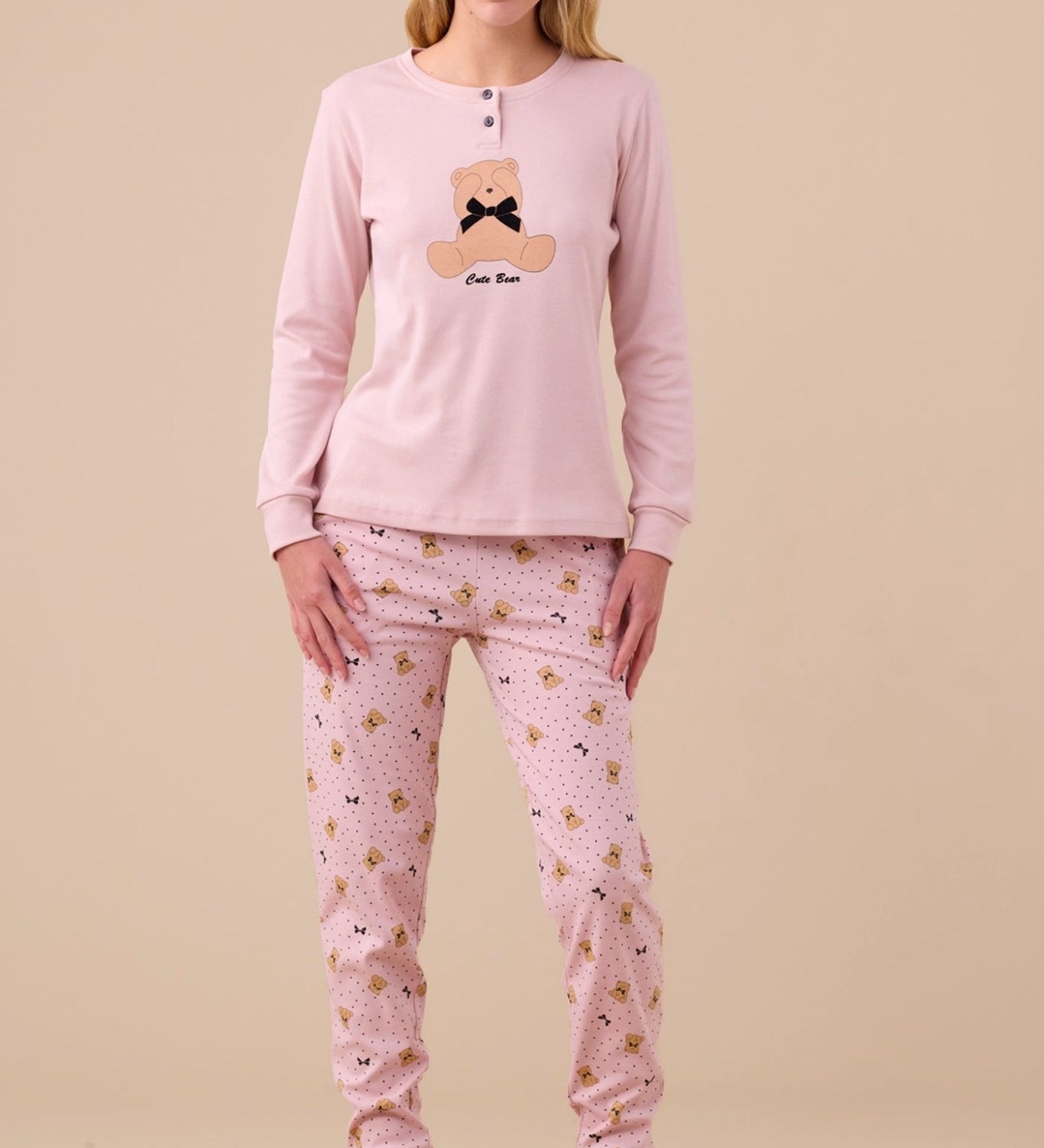 Pigiama Donna Caldo Cotone Noi di Notte FA9251AS - Biancheria da sogno Pedata