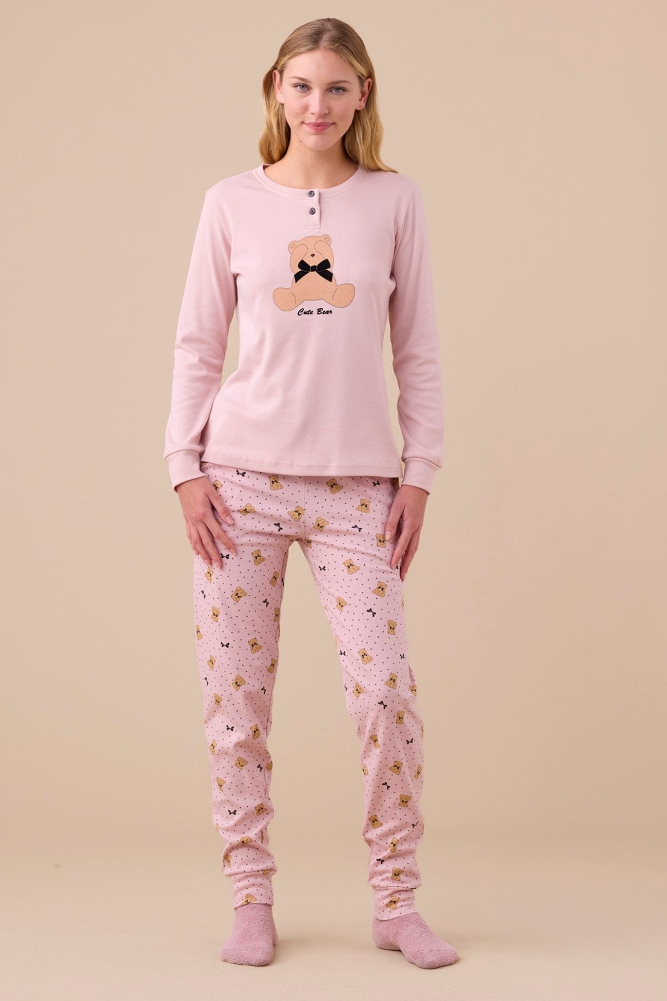 Pigiama Donna Caldo Cotone Noi di Notte FA9251AS - Biancheria da sogno Pedata