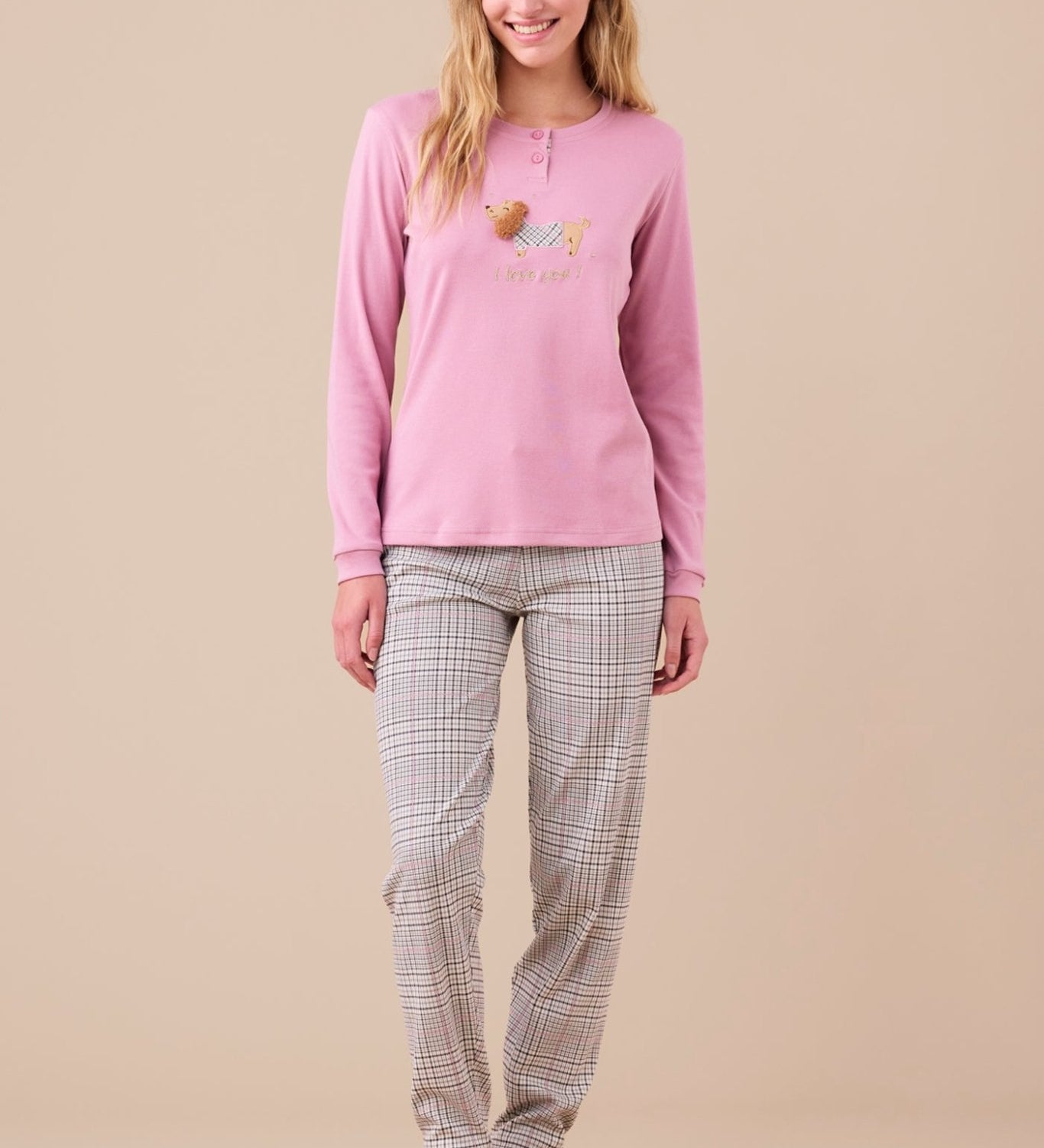 Pigiama Donna Caldo Cotone Noi di Notte FA9253AS - Biancheria da sogno Pedata