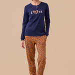 Pigiama Donna Caldo Cotone Noi di Notte FA9261AS - Biancheria da sogno Pedata