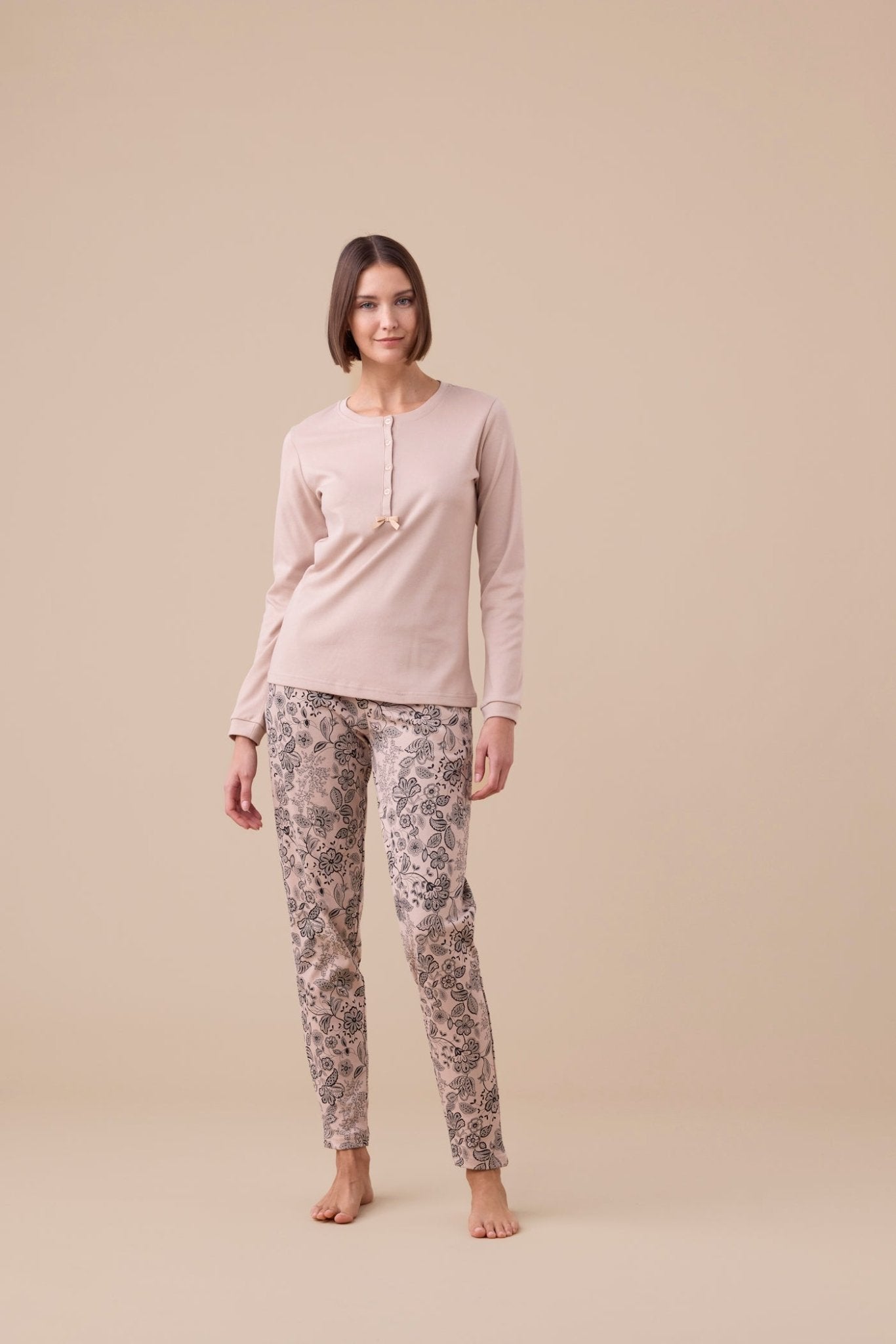 Pigiama Donna Caldo Cotone Noi di Notte FA9265AS - Biancheria da sogno Pedata