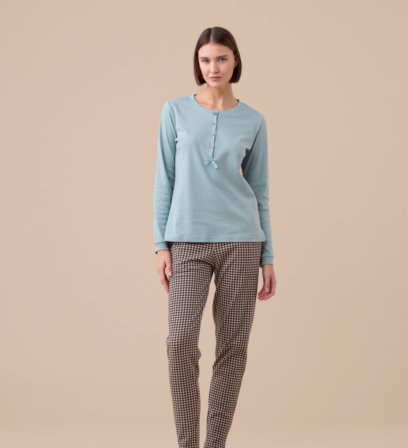 Pigiama Donna Caldo Cotone Noi di Notte FA9265AS - Biancheria da sogno Pedata