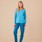 Pigiama Donna Caldo Cotone Noi di Notte FA9266AS - Biancheria da sogno Pedata