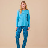 Pigiama Donna Caldo Cotone Noi di Notte FA9266AS - Biancheria da sogno Pedata