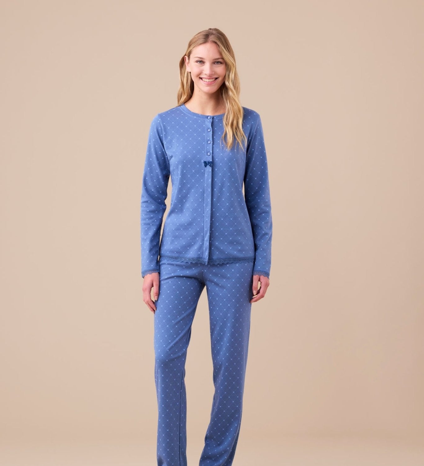 Pigiama Donna Caldo Cotone Noi di Notte FA9271AS - Biancheria da sogno Pedata