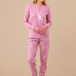 Pigiama Donna Caldo Cotone Noi di Notte FA9277AS - Biancheria da sogno Pedata