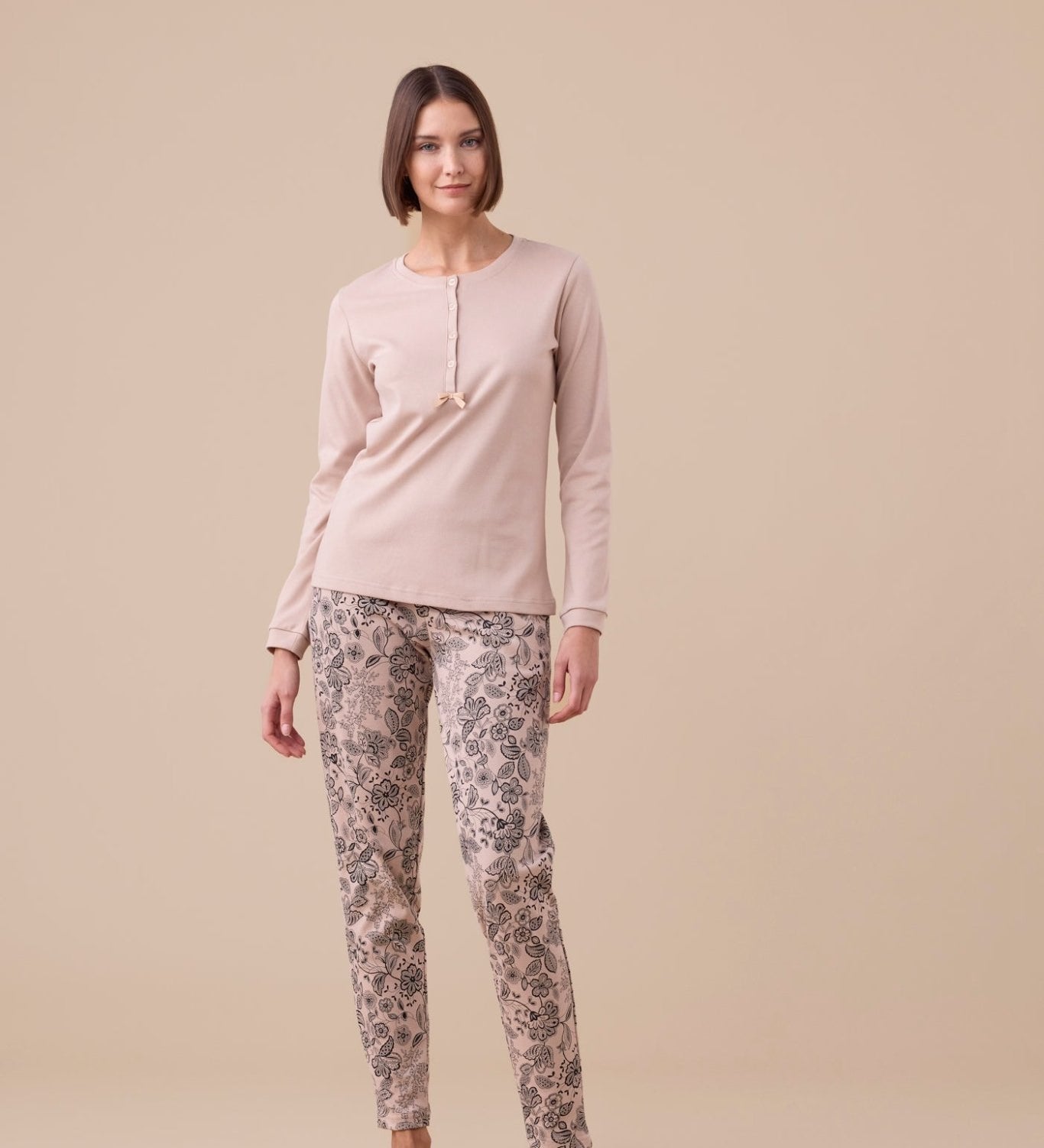 Pigiama Donna Caldo Cotone Noi di Notte FA9434AS - Biancheria da sogno Pedata