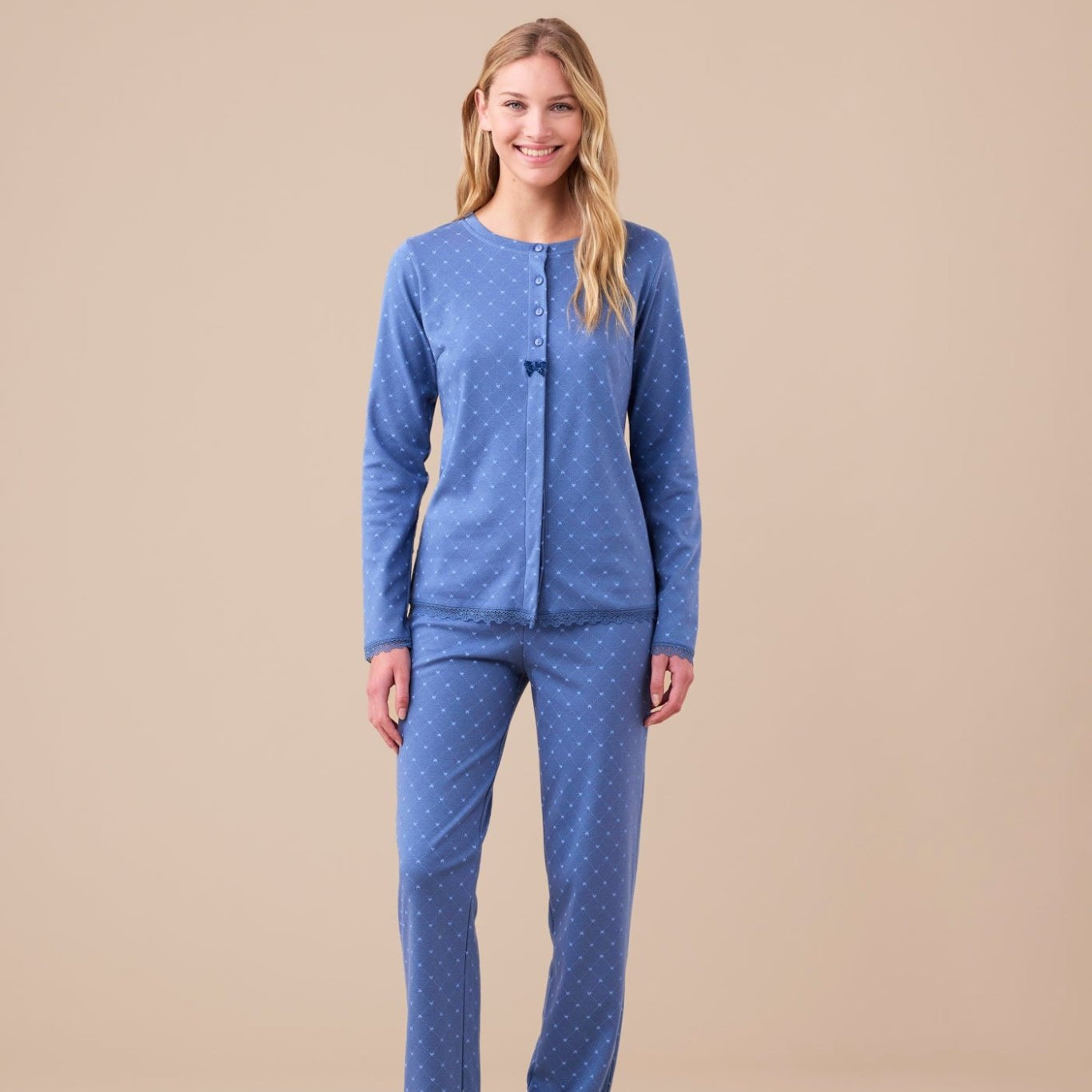Pigiama Donna Caldo Cotone Noi di Notte FA9437AS - Biancheria da sogno Pedata