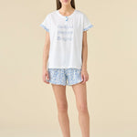 Pigiama Donna Cotone M/C P/C Noi DI Notte FA9565 - Biancheria da sogno Pedata