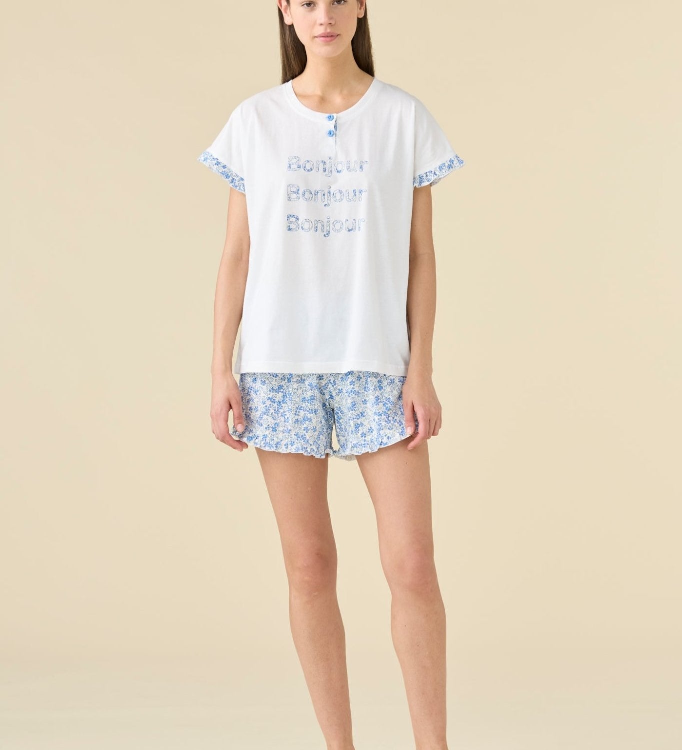 Pigiama Donna Cotone M/C P/C Noi DI Notte FA9565 - Biancheria da sogno Pedata