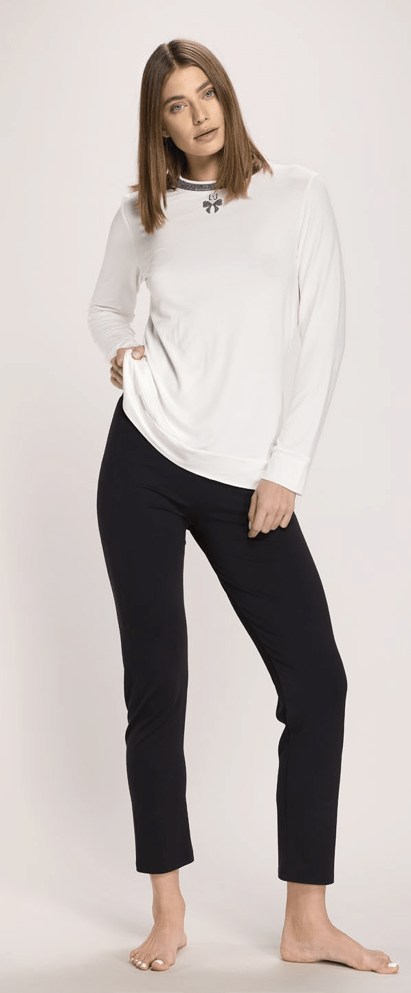 Pigiama Donna Girocollo Caldo Cotone Liu - Jo DL0120 - Biancheria da sogno Pedata