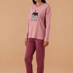 Pigiama Donna Girocollo Caldo Cotone MaryHome 6P85043 - Biancheria da sogno Pedata