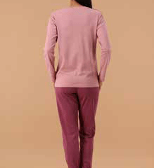 Pigiama Donna Girocollo Caldo Cotone MaryHome 6P85043 - Biancheria da sogno Pedata