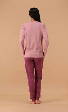 Pigiama Donna Girocollo Caldo Cotone MaryHome 6P85043 - Biancheria da sogno Pedata