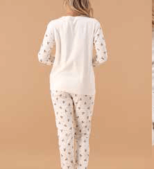 Pigiama Donna Girocollo in Caldo Cotone MaryHome 6P85009 - Biancheria da sogno Pedata