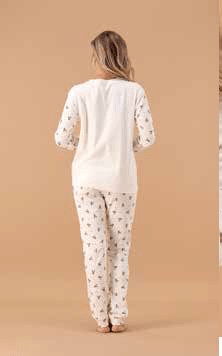 Pigiama Donna Girocollo in Caldo Cotone MaryHome 6P85009 - Biancheria da sogno Pedata