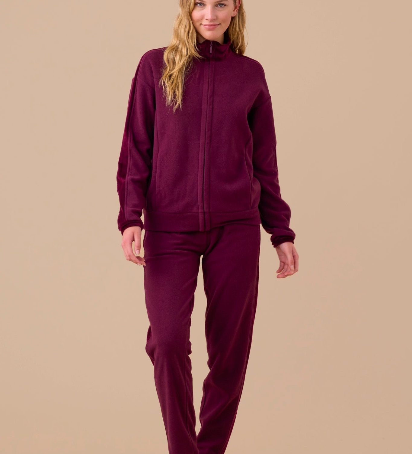 Pigiama Donna in Pile Con Zip Noi Di Notte FA9370 - Biancheria da sogno Pedata