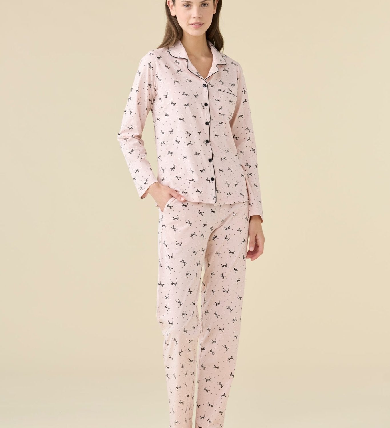 Pigiama Donna Lungo T. Uomo Noi Di Notte FA9505 - Biancheria da sogno Pedata