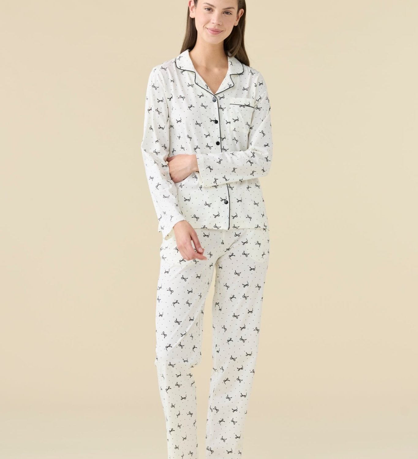 Pigiama Donna Lungo T. Uomo Noi Di Notte FA9505 - Biancheria da sogno Pedata