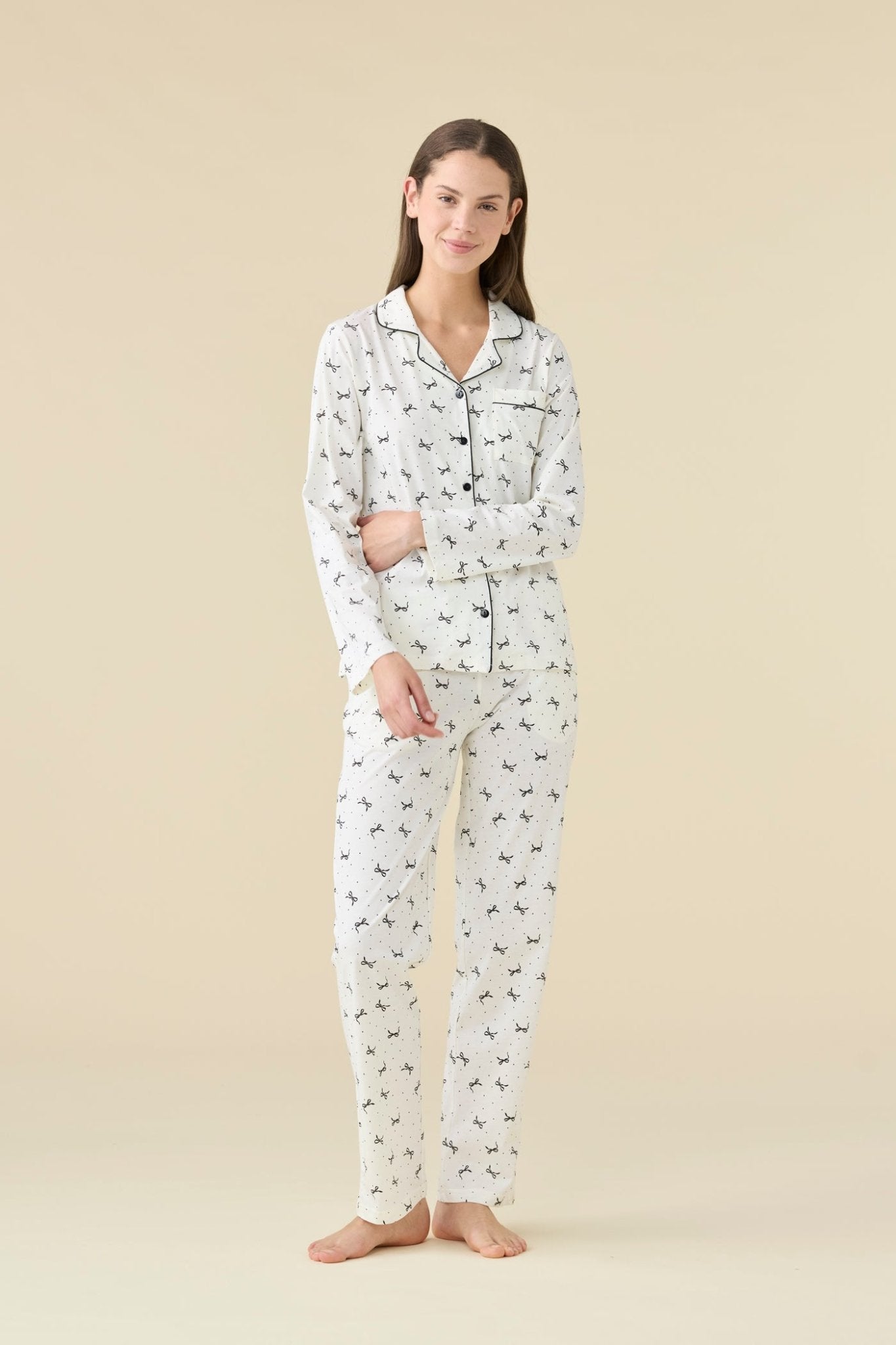 Pigiama Donna Lungo T. Uomo Noi Di Notte FA9505 - Biancheria da sogno Pedata