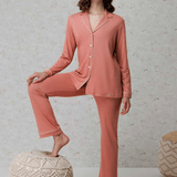 Pigiama Donna Lungo Taglio Uomo Amadine D3087 - Biancheria da sogno Pedata