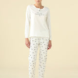 Pigiama Donna Serafino Cotone M/L P/L Noi DI Notte FA9463 - Biancheria da sogno Pedata