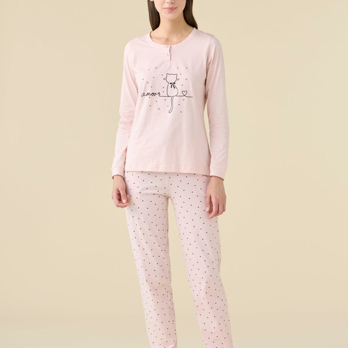 Pigiama Donna Serafino Cotone M/L P/L Noi DI Notte FA9464 - Biancheria da sogno Pedata