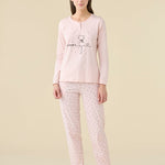 Pigiama Donna Serafino Cotone M/L P/L Noi DI Notte FA9464 - Biancheria da sogno Pedata