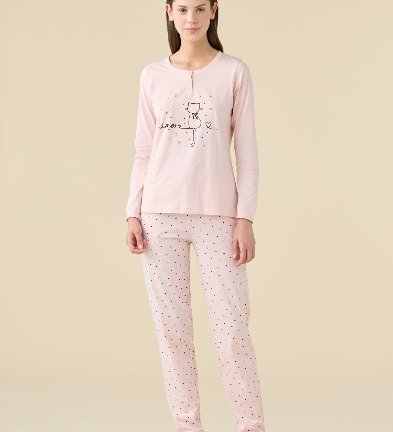 Pigiama Donna Serafino Cotone M/L P/L Noi DI Notte FA9464 - Biancheria da sogno Pedata