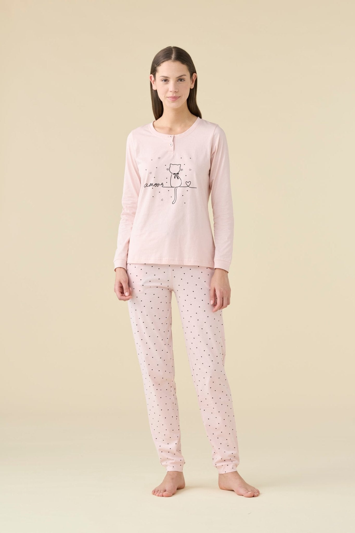 Pigiama Donna Serafino Cotone M/L P/L Noi DI Notte FA9464 - Biancheria da sogno Pedata