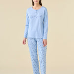 Pigiama Donna Serafino Cotone M/L P/L Noi DI Notte FA9466 - Biancheria da sogno Pedata