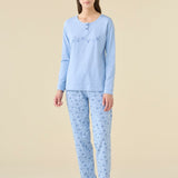 Pigiama Donna Serafino Cotone M/L P/L Noi DI Notte FA9466 - Biancheria da sogno Pedata