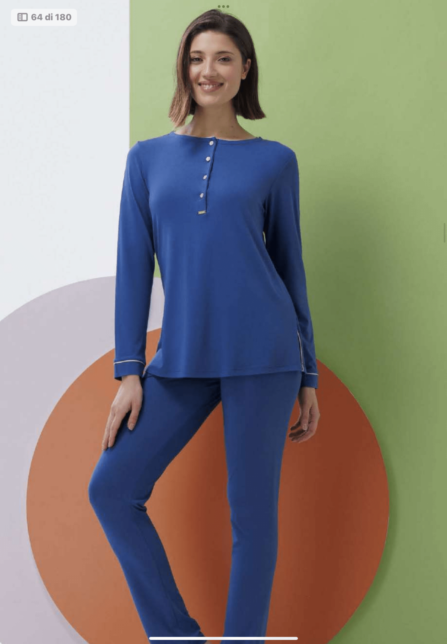Pigiama Donna Serafino in viscosa Amadine D3017 - Biancheria da sogno Pedata