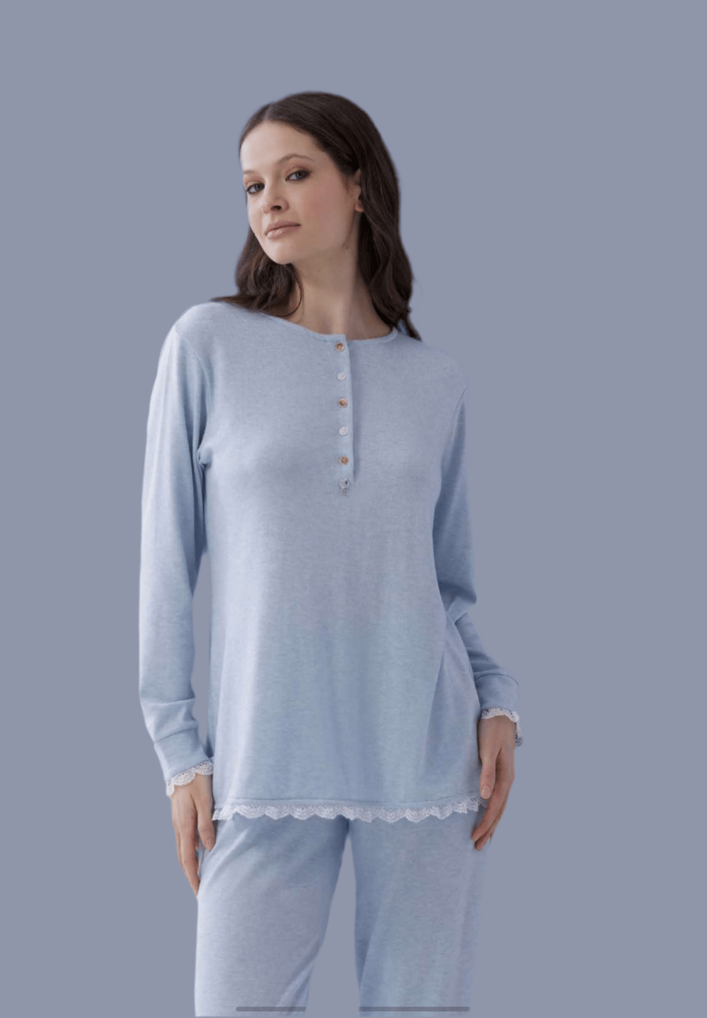 Pigiama Donna Serafino in Viscosa Amadine D3034 - Biancheria da sogno Pedata