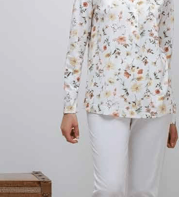 Pigiama Donna Serafino Lungo Amadine D3128 - Biancheria da sogno Pedata