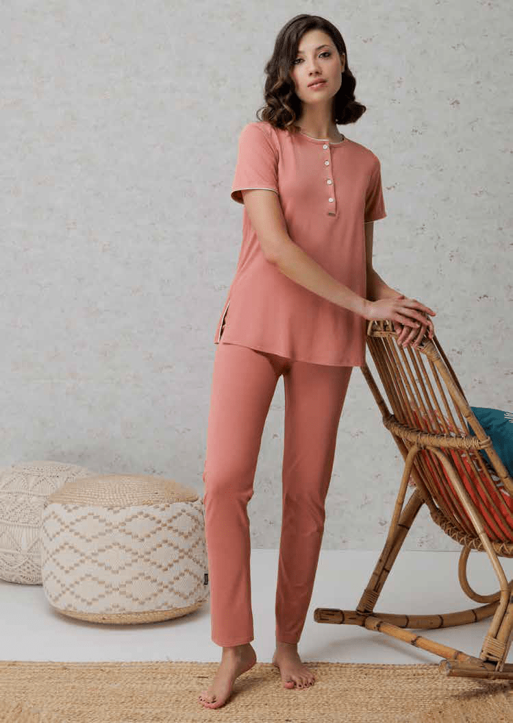 Pigiama Donna Serafino M/M P/L Amadine D3090 - Biancheria da sogno Pedata