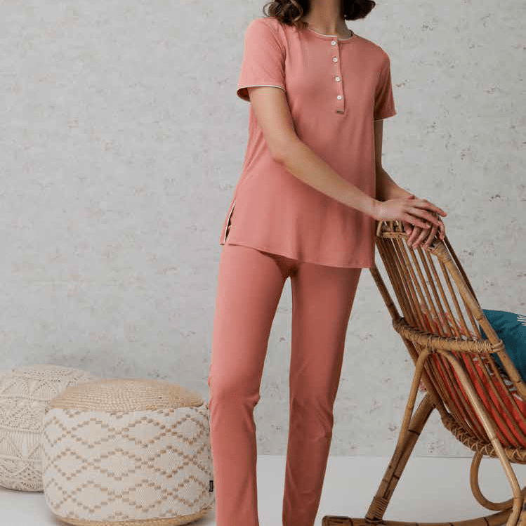 Pigiama Donna Serafino M/M P/L Amadine D3090 - Biancheria da sogno Pedata