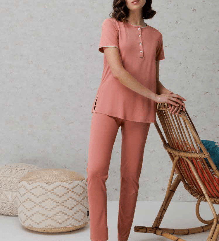 Pigiama Donna Serafino M/M P/L Amadine D3090 - Biancheria da sogno Pedata