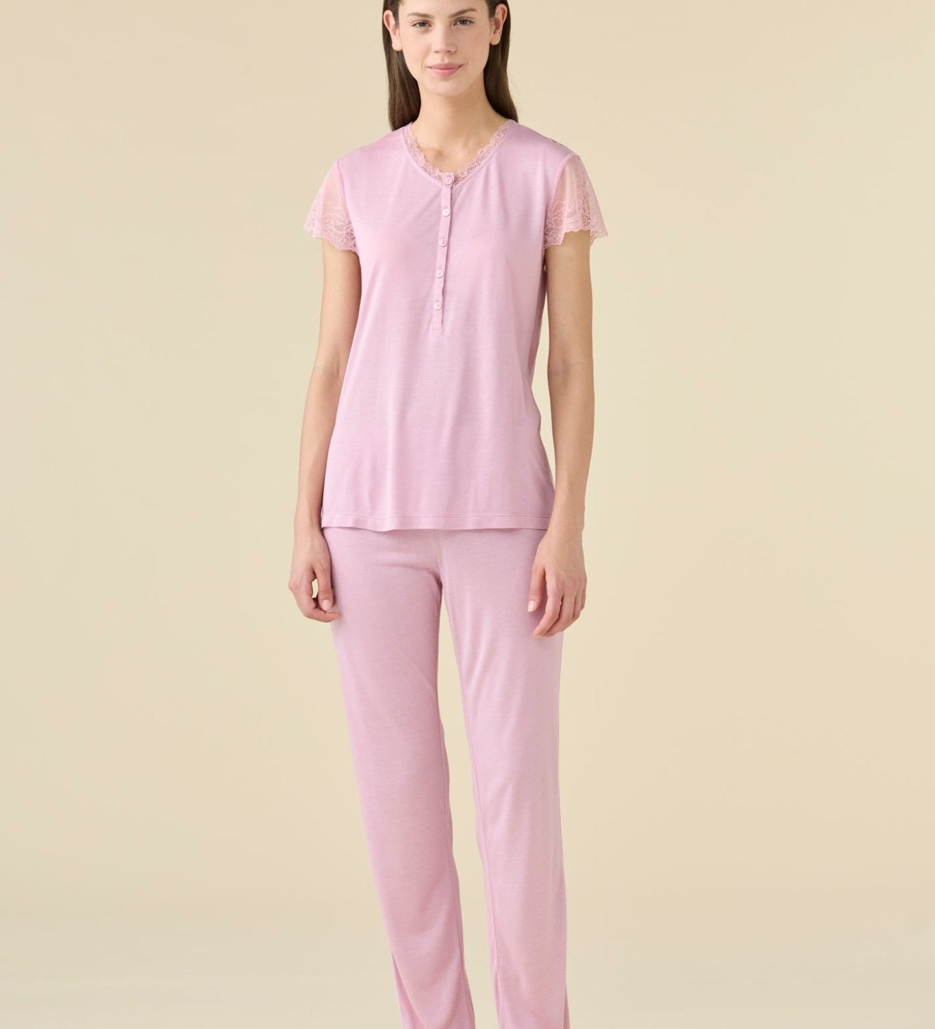 Pigiama Donna Serafino M/M P/L Noi Di Notte FA9679 - Biancheria da sogno Pedata