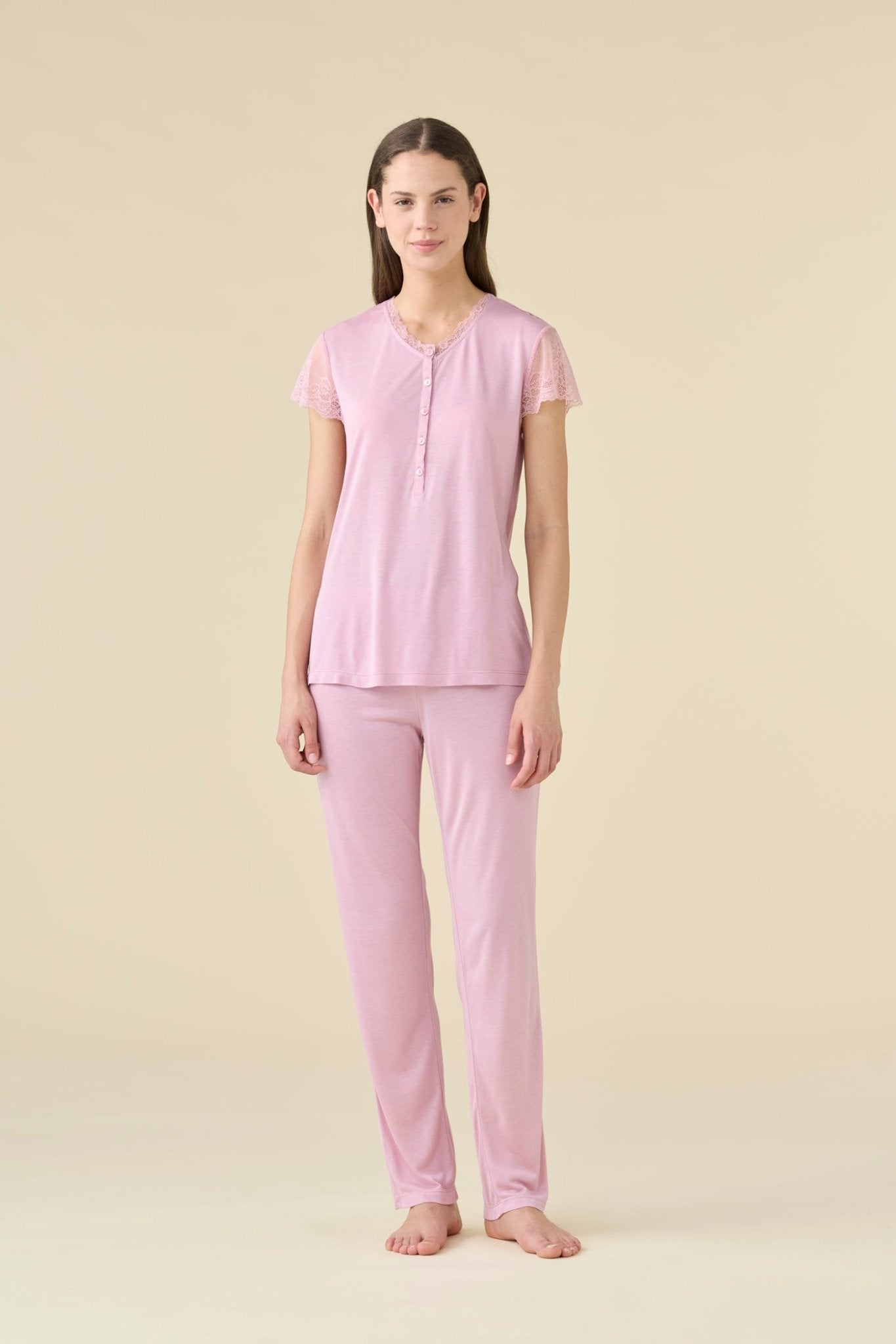 Pigiama Donna Serafino M/M P/L Noi Di Notte FA9679 - Biancheria da sogno Pedata