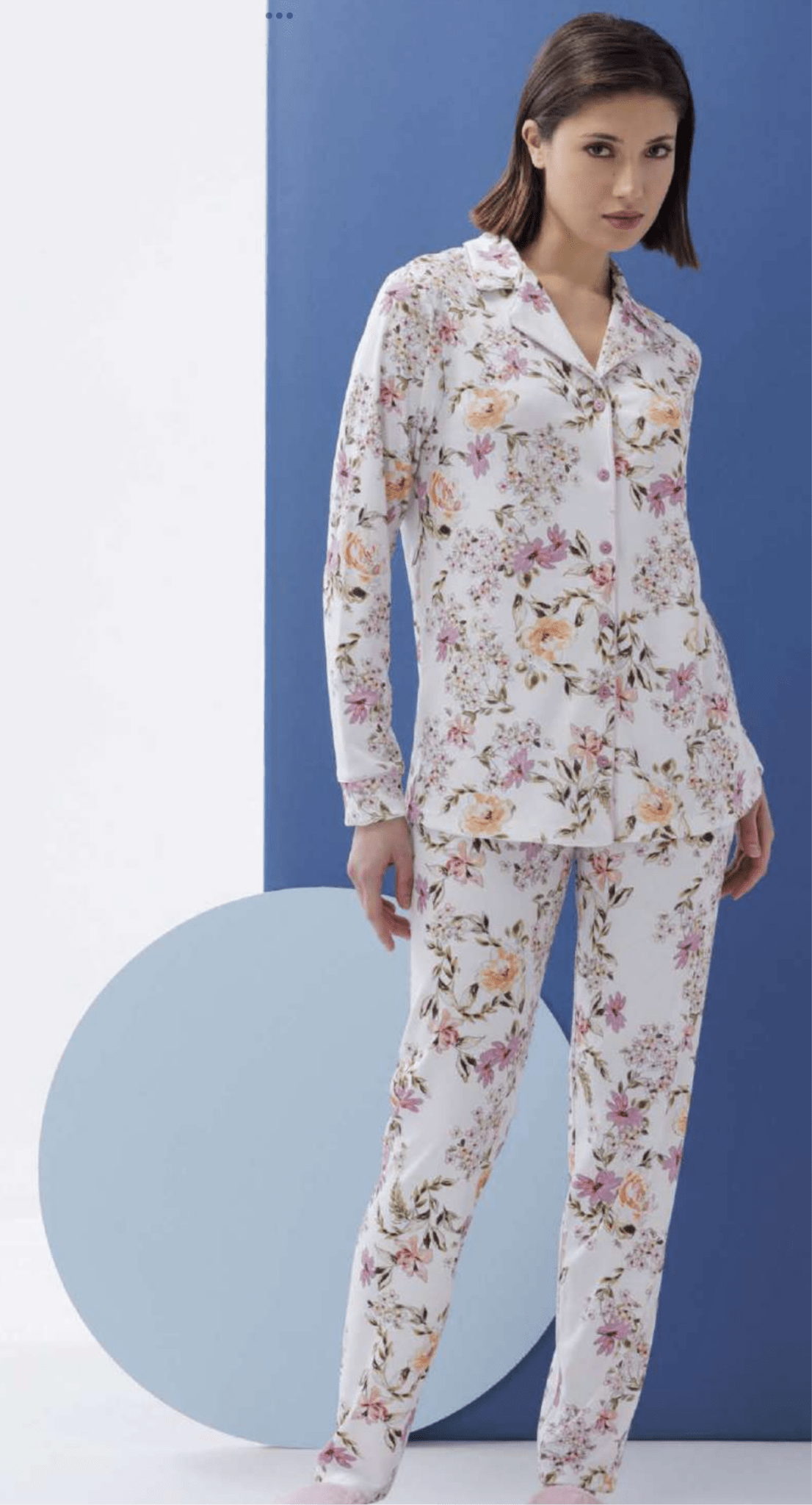 Pigiama Donna Taglia Uomo in Caldo Cotone Amadine D2989 - Biancheria da sogno Pedata