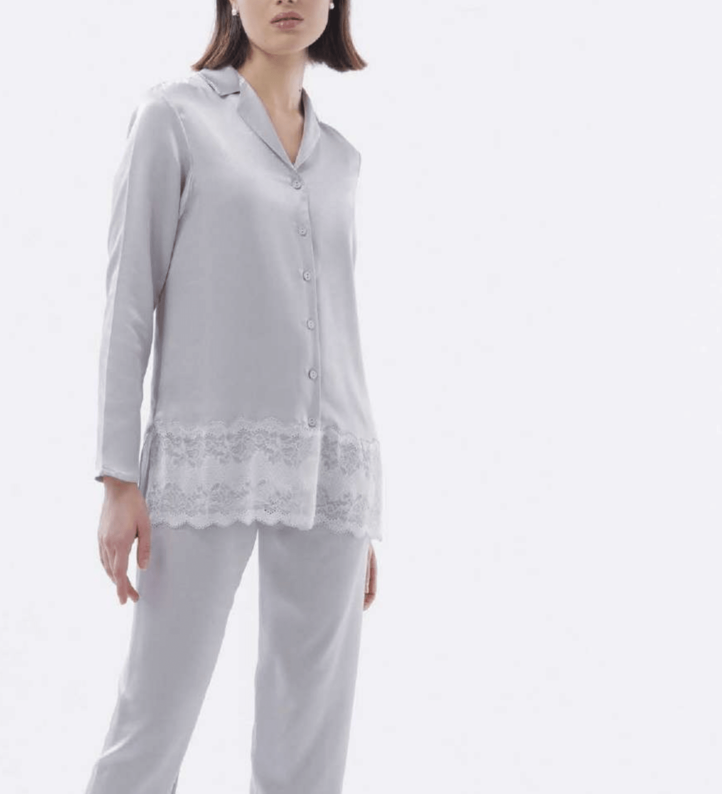 Pigiama donna taglio uomo in raso Amadine D3064 - Biancheria da sogno Pedata