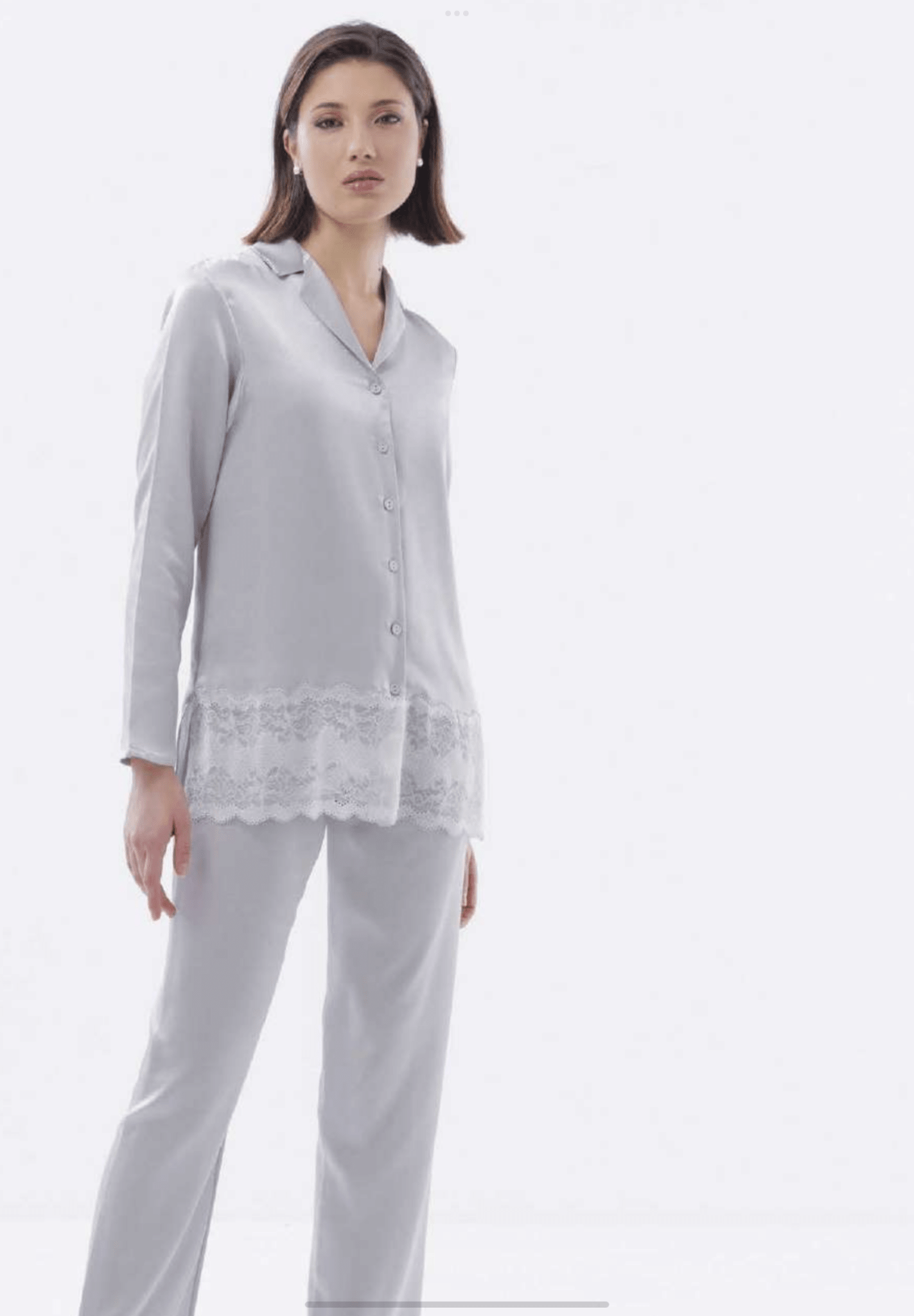 Pigiama donna taglio uomo in raso Amadine D3064 - Biancheria da sogno Pedata