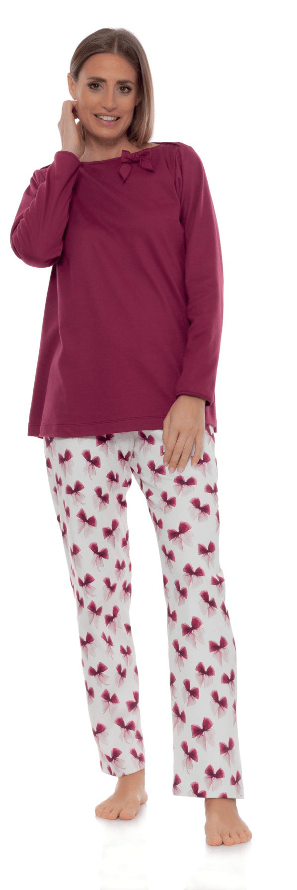 Pigiama Girocollo Donna Caldo Cotone B&B 25242 - Biancheria da sogno Pedata